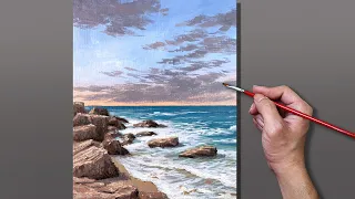 Acrylic Painting Seascape Rocks