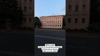 White Night in St Petersburg, Russia. Corner of Fontanka River and Nevsky. 20th of June, 2023