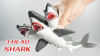 Making 3 HEAD SHARK ATTACK Clay with Plasticine | Shark Clay Sculpture Art