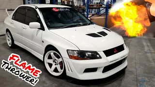 FIRST Drive Of An EVO!.....With FLAMES!