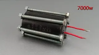 I turn Capacitor MKP 450v into free generator 220v 7000w use pvc wire with fan motor
