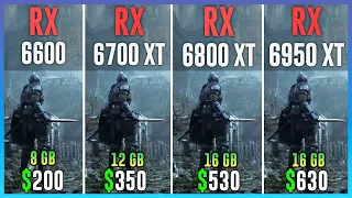 RX 6600 vs RX 6700 XT vs RX 6800 XT vs RX 6950 XT - Test in 12 Games