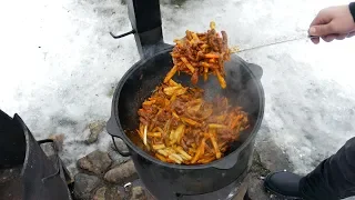 АЗУ ПО-ТАТАРСКИ В КАЗАНЕ НА КОСТРЕ