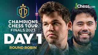 Champions Chess Tour Finals 2023 Day 1 | Magnus, Hikaru & 6 Other Top CCT Players Fight For $500,000