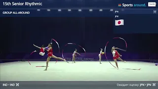 INDIA 3 RIBBONS and 2 BALLS AA 8,3 - Asian Championship 2024