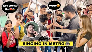 Randomly Singing Viral Bollywood Songs🔥In Delhi Metro (मेट्रो) Shocking😱Public Reaction | Jhopdi K