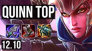 QUINN vs URGOT (TOP) | 1600+ games, 7 solo kills, 1.7M mastery, Dominating | KR Diamond | 12.10