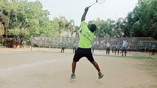 Bihar state ball badminton coaching camp back shot practice front net catching Mohan coach