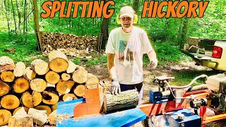 FIREWOOD | Splitting | Throwing | Stacking hickory