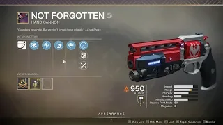 Destiny 2  - Finally!! Not Forgotten Quest Completed