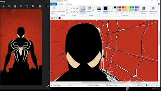Drawing black Spiderman using Microsoft Paint Only! NF song