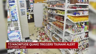 Earthquake triggers tsunami warning in Japan