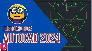 🔵Ejercicio No.3 - Dominando Autocad 2024 utilizando líneas guía y círculos