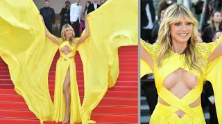 Heidi Klum handles Cannes red carpet wardrobe malfunction like a pro