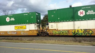 Double Norfolk Southern Trains Running, one with a Jaber the White Ninja 2/10/24