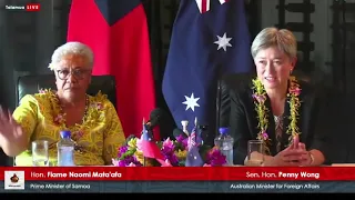 LIVE Press Conference: Australian Minister for Foreign Affairs and the Prime Minister of Samoa