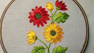 Ribbon Embroidery  Design | Cushion Cover Design | Simple Ribbon Work | EZY KAJ |