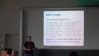 CPP-01 Modern C++: Variables, Basic Types, Control Structures (2018, Igor)