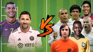 Ronaldo-Messi vs Old Legends 🔥🤯💪(Maradona-Pele-Ronaldo-Zidane-Cruyff)#video