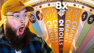 8x CHANCE MONOPOLY LIVE 2 ROLLS HIT ON A HUGE BET! (Insane Luck)