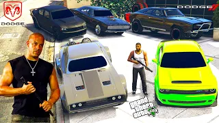 GTA 5 - Stealing Fast And Furious Famous 'Dodge' Cars with Franklin! (Real Life Cars #86)