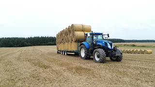 bringing in bales (WHEAT) - T7.200 & matbro TR250 *DID ANY FALL OFF?!?*