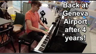 My son surprises everyone at the airport piano again! 4 years later he still amazed the crowd.