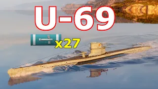 World of WarShips U-69 - 4 Kills 124K Damage