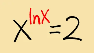 How to solve the exponential equation x^ln(x)=2 by using logarithm