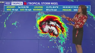 Saturday night tropical update: Nigel forms in the Atlantic