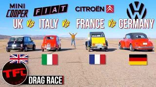 VW vs Mini vs Fiat vs Citroen: Drag Race, Braking Test, & Top Speed Run!