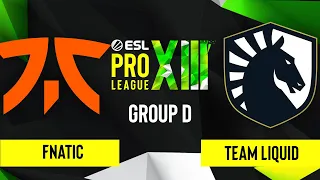 CS:GO - Team Liquid vs. fnatic [Vertigo] Map 2 - ESL Pro League Season 13 - Group D