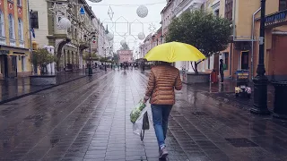 Нижний Новгород. Большая Покровская в первый день осени. Прогулка во время дождя.