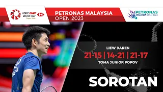 Liew Daren 2 - 1 Toma Junior Popov | Pusingan ke-32 | Petronas Terbuka Malaysia 2023