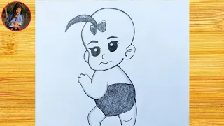 Human Baby drawing step by step || Easy drawing with pencil