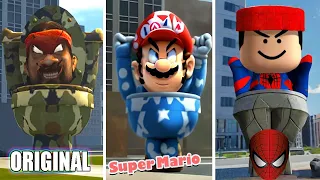 SKIBIDI TOILET ORIGINAL vs SUPERMARIO vs SUPERHEROES ( Superman,Batman,Hulk,ironMan )