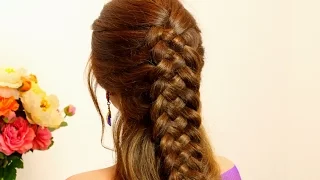 Braided hairstyle for long hair tutorial. 5 strand braid