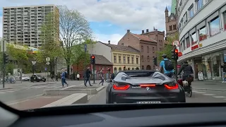 Driving in Oslo, from the city center to the east. May 6th 2022.