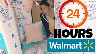 24 hour overnight challenge at walmart + we built 2 big forts