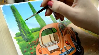 Travel for the soul🥰#acrylicpainting#realisticoainting#paintingtutorial#asmr#Acrylgemälde#104