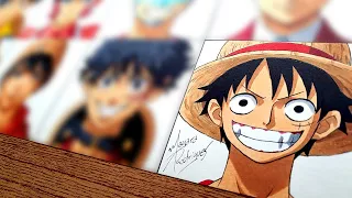 Drawing LUFFY as 12 different ANIMES CHARACTERS