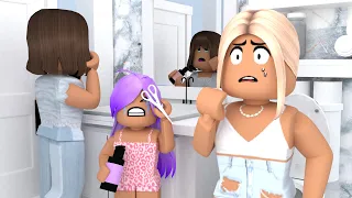 My Daughters DYED THEIR OWN HAIR! *GROUNDED? MOM FIXES THEIR HAIR..* VOICE! Roblox Bloxburg Roleplay