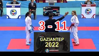 Final -55 KG, Anzelika Terliuga (UKR) vs Ivet Goranova (BUL), European Karate Championship 2022