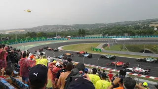 Carnage at the start of Hungary GP 2021 - fan perspective