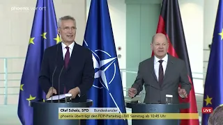 Pressekonferenz: Olaf Scholz begrüßt NATO-Generalsekretär Jens Stoltenberg | 26.04.2024