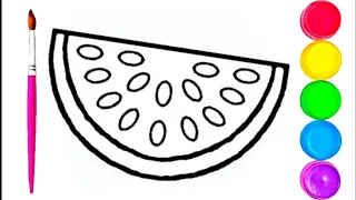 Сурет салу қарбыз. How to draw a watermelon. Bolalar uchun tarvuz rasm