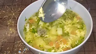 Вкусный нежный и необыкновенный суп с зелёным горошком