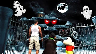 GTA 5 : Franklin & Shinchan Went To Horror Ghost House & Cought Abnormal Activities In GTA 5 !