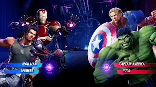 Iron Man & Spencer vs Captain America & Hulk (Very Hard) - Marvel vs Capcom | 4K UHD Gameplay