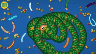 WORMSZONE.IO | GIANT SLITHER SNAKE HUNT | Epic Worms Zone Best Gameplay | Jebak cacing raksasa #762